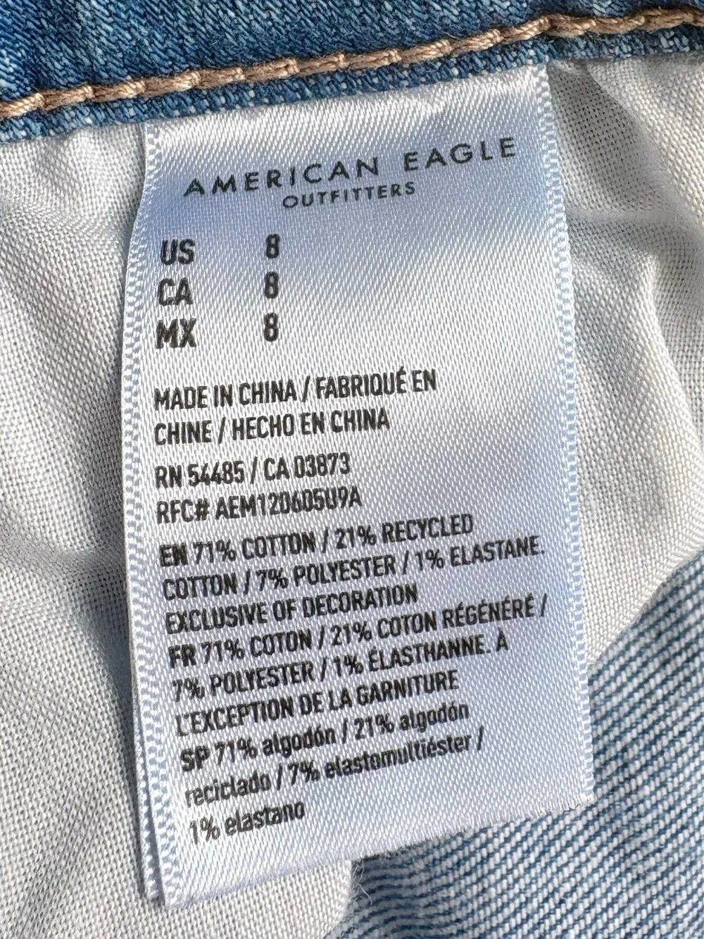 American Eagle AE Low-Rise Baggy Denim Jean Shorts Medium Wash Spring 2025 - 8